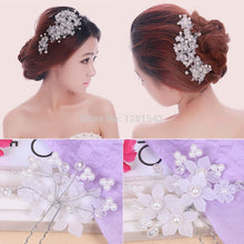 4pcs Crystal Lace Pearl Flower Party Bridal Headband Hair Band Tiara Pearl Jewelry 1STL ELY