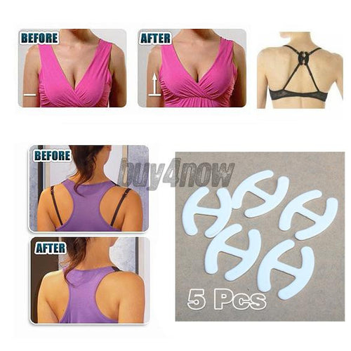 5 Clips Hide Converter Bra Strap Cleavage Control 1STL ELY