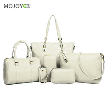 6Pcs CROCO Pattern Women Leather Handbags Shoulder Crossbody Bags Handbags Women Famous Brands Women Messenger Bag 1STL ELY