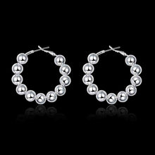 8MM Bead hoop Earings silver plated jewelry earrings silver plated earrings 188 ELY