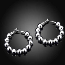 8MM Bead hoop Earings silver plated jewelry earrings silver plated earrings 188 ELY