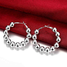 8MM Bead hoop Earings silver plated jewelry earrings silver plated earrings 188 ELY
