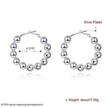8MM Bead hoop Earings silver plated jewelry earrings silver plated earrings 188 ELY