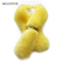 94cm Women Fur Scarf Faux Rabbit Fur Scarves Warm Accessories Lady Solid Color Ring Scarves Neck Warmers Collar ELY