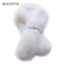 94cm Women Fur Scarf Faux Rabbit Fur Scarves Warm Accessories Lady Solid Color Ring Scarves Neck Warmers Collar ELY