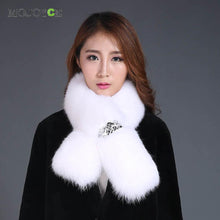 94cm Women Fur Scarf Faux Rabbit Fur Scarves Warm Accessories Lady Solid Color Ring Scarves Neck Warmers Collar ELY