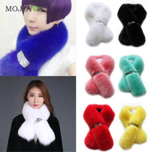 94cm Women Fur Scarf Faux Rabbit Fur Scarves Warm Accessories Lady Solid Color Ring Scarves Neck Warmers Collar ELY