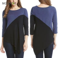 Women Tops Blusas Femininas Long Sleeve Irregular Joining Together T-shirt Women Plus Size blusa Camisetas Mujer ELY