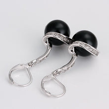 Best Friends jewerly 18K Gold Plated Earing Spiral black beads drop earrings brincos SMTPE255 ELY