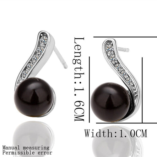 Best Friends jewerly 18K Gold Plated Earing black beads stud earrings brincos SMTPE 24 ELY