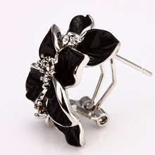 Best Friends jewerly 18K Gold Plated Earing black flower stud earrings brincos SMTPE 17 ELY