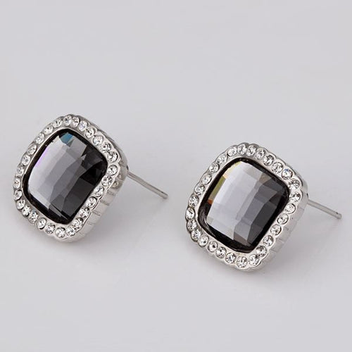 Best Friends jewerly 18K Gold Plated Earing black square stud earrings brincos SMTPE 57 ELY