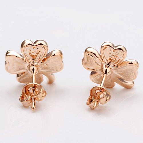 Best Friends jewerly 18K Gold Plated Earing clover stud earrings brincos SMTPE 1 ELY