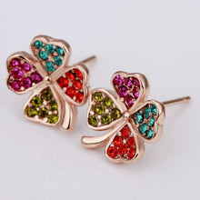 Best Friends jewerly 18K Gold Plated Earing colorful clover stud earrings brincos SMTPE 59 ELY