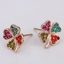 Best Friends jewerly 18K Gold Plated Earing colorful clover stud earrings brincos SMTPE 59 ELY