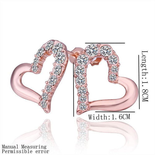 Best Friends jewerly 18K Gold Plated Earing gold hollow heart stud earrings brincos SMTPE342 ELY