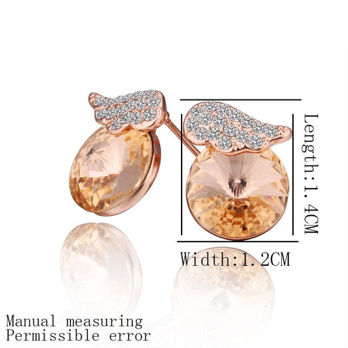 Best Friends jewerly 18K Gold Plated Earing lpv wing stud earrings brincos SMTPE278 ELY