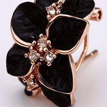 Best Friends jewerly 18K Gold Plated Earing nv black flower stud earrings brincos SMTPE 18 ELY