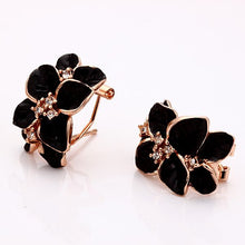 Best Friends jewerly 18K Gold Plated Earing nv black flower stud earrings brincos SMTPE 18 ELY