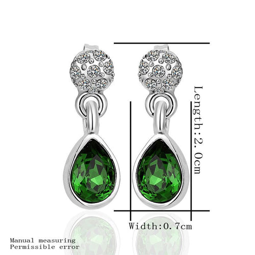 Best Friends jewerly 18K Gold Plated Earing pl green drop earrings brincos SMTPE222 ELY