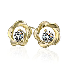 Best Friends jewerly 18K Gold Plated Earing yellow rose crystal stud earrings brincos SMTPE286 ELY