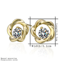 Best Friends jewerly 18K Gold Plated Earing yellow rose crystal stud earrings brincos SMTPE286 ELY