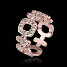 Best Gift 18k gold plated wedding ring pink Hi connected anel masculino bijoux women 512 ELY