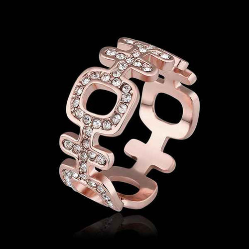 Best Gift 18k gold plated wedding ring pink Hi connected anel masculino bijoux women 512 ELY
