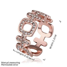 Best Gift 18k gold plated wedding ring pink Hi connected anel masculino bijoux women 512 ELY
