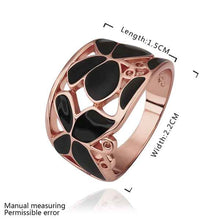 Best Gift 18k gold plated wedding rings rose black flower anillos bear bone 522 ELY