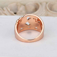 Best Gift 18k gold plated wedding rings rose black flower anillos bear bone 522 ELY