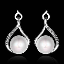 Best Gift Platinum Plated earing drop water simulated pearl stud earrings earings NPLE 31 ELY