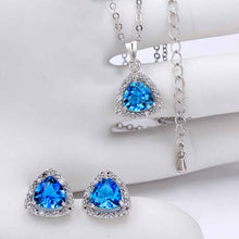 Best Gift Platinum Plated ruby jewellry sapphire belive it back N+E display jewelry sets floating charmsFBLS 26 ELY