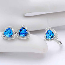 Best Gift Platinum Plated ruby jewellry sapphire belive it back R+E display jewelry sets floating charmsFBLS 27 ELY