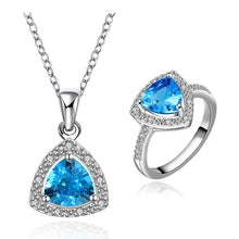 Best Gift Platinum Plated ruby jewellry sapphire belive it back R+N display jewelry sets floating charmsFBLS 25 ELY