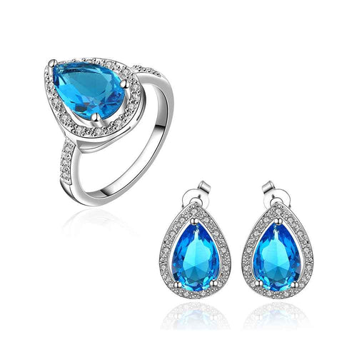 Best Gift Platinum Plated ruby jewellry sapphire clean love E+R display jewelry sets floating charmsFBLS 59 ELY