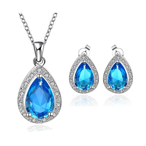 Best Gift Platinum Plated ruby jewellry sapphire clean love N+E display jewelry sets floating charmsFBLS 58 ELY