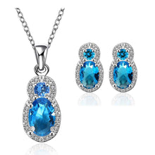 Best Gift Platinum Plated ruby jewellry sapphire forever afternoon E+N display jewelry sets floating charmsFBLS 34 ELY