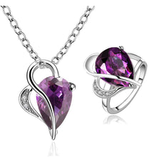 Best Gift Platinum Plated ruby jewellry violet around earth we here N+R display jewelry sets floating charmsFBLS 2 ELY