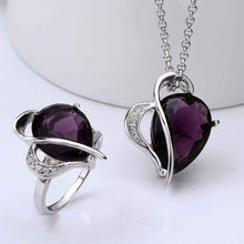 Best Gift Platinum Plated ruby jewellry violet around earth we here N+R display jewelry sets floating charmsFBLS 2 ELY