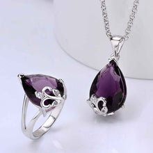 Best Gift Platinum Plated ruby jewellry violet love is together N+R display jewelry sets floating charmsFBLS 9 ELY