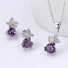 Best Gift Platinum Plated ruby jewellry violet so beauty shine N+E display jewelry sets floating charmsFBLS 38 ELY