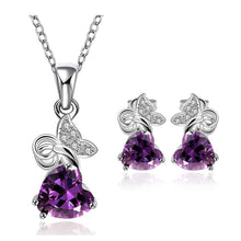 Best Gift Platinum Plated ruby jewellry violet so beauty shine N+E display jewelry sets floating charmsFBLS 38 ELY