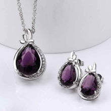 Best Gift Platinum Plated ruby jewellry violet will ack again N+E display jewelry sets floating charmsFBLS 49 ELY