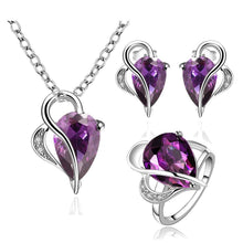 Best Gift Platinum Plated ruby jewelry violet shine world N+R+E display jewelry sets floating charmsFBLS 51 ELY