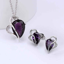 Best Gift Platinum Plated ruby jewelry violet shine world you N+E display jewelry sets floating charmsFBLS 52 ELY