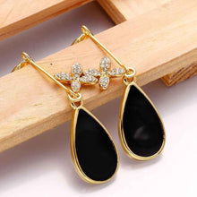 Best Gifts girl jewerly 18K Gold Plated Earing black knot drop earrings brincos SMTPE978 ELY