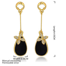 Best Gifts girl jewerly 18K Gold Plated Earing black knot drop earrings brincos SMTPE978 ELY