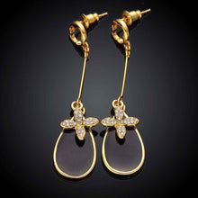 Best Gifts girl jewerly 18K Gold Plated Earing black knot drop earrings brincos SMTPE978 ELY