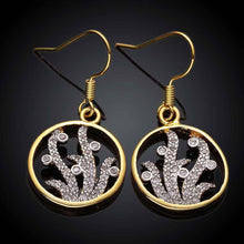 Best Gifts girl jewerly 18K Gold Plated Earing circle crystal hollow drop earrings brincos SMTPE982 ELY